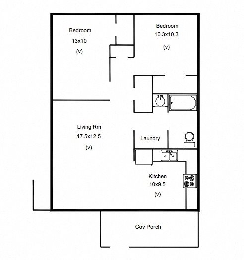 2 Bedroom w/ 1 Bath